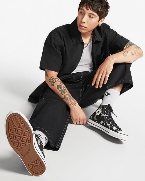 čierna/čisto Strieborná/biela Proti Skľučovadlo Taylor All Star Pro žiletkový Drôt Converse