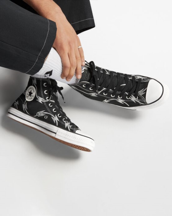 čierna/čisto Strieborná/biela Proti Skľučovadlo Taylor All Star Pro žiletkový Drôt Converse