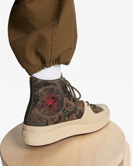 Ovsené Mlieko/pražené/trávnaté Converse Chuck Taylor All Star Konštrukt čierna Radosť