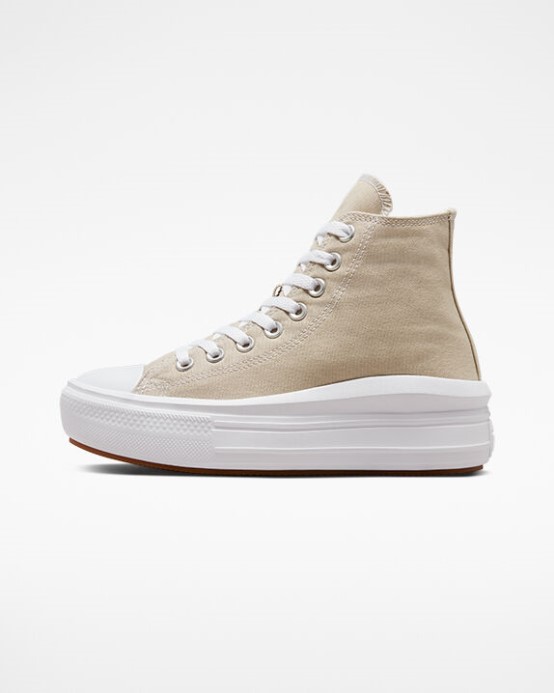 Converse Chuck Taylor All Star Move Platforma Pláž Kameň/biela