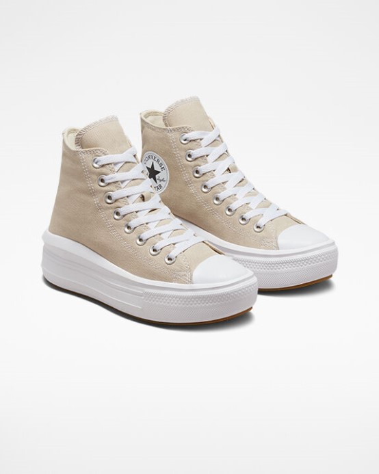 Converse Chuck Taylor All Star Move Platforma Pláž Kameň/biela