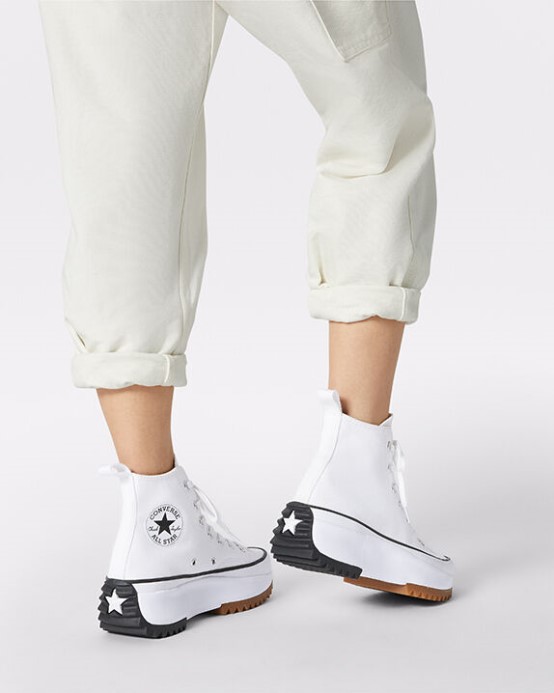 Converse White/black/gum Run Star Hike Platform