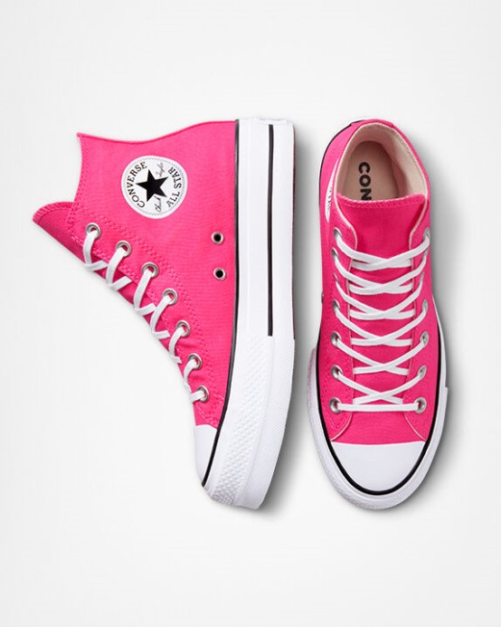 Astrálne Ružové/čierne/biele Skľučovadlo Taylor All Star Lift Platform Canvas Converse