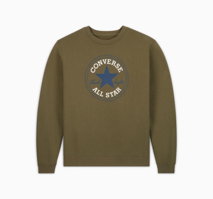 Utility Go-to All Star Patch štandardný Strih Fleece Crew Mikina Converse