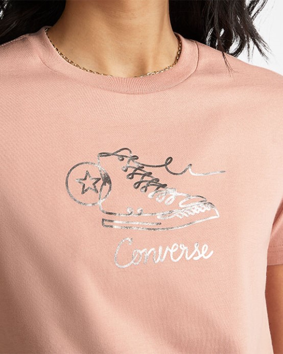 Converse Sneaker Graphic Slim-fit Tričko Canyon Dusk