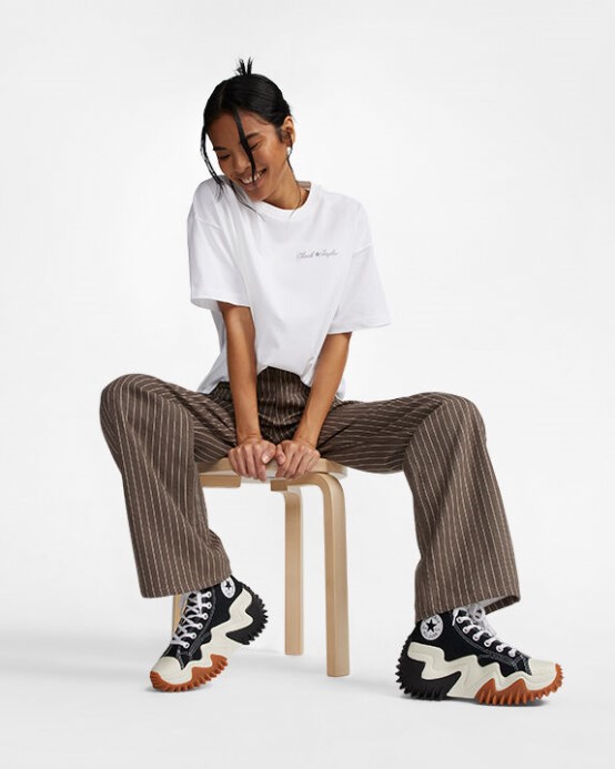 Kvetinová Výplň Chuck Taylor Oversized Tričko Biele Converse
