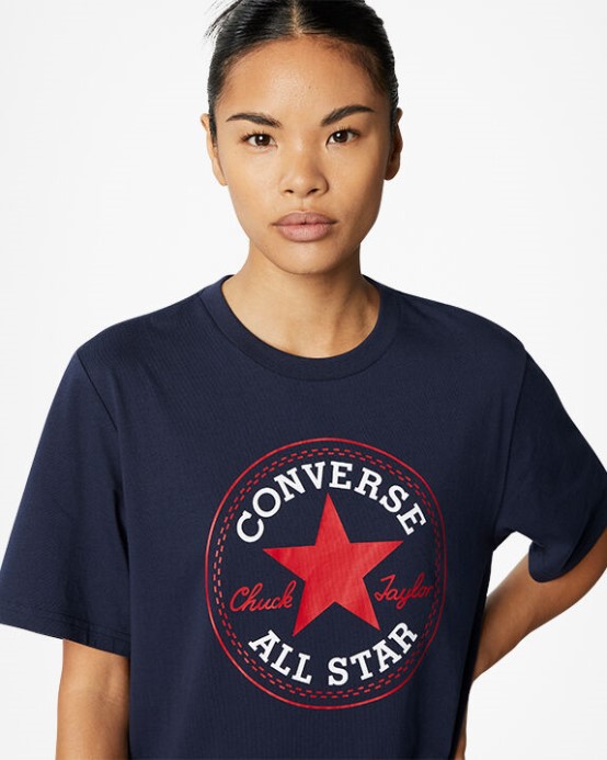 Converse Obsidián Go-to All Star Patch Tričko štandardného Strihu