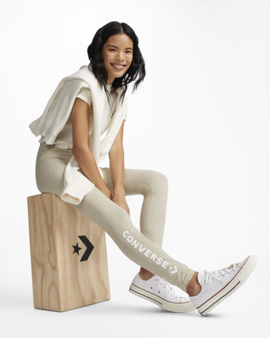 Plážový Kameň Nápis Legging Converse
