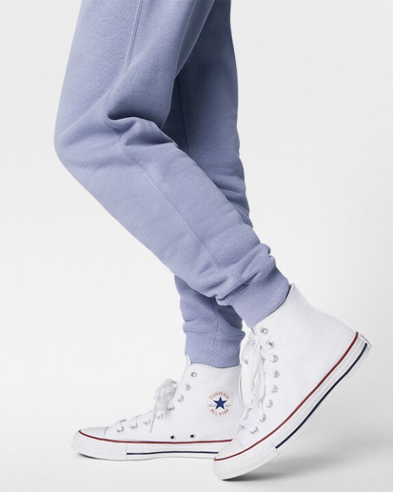 Go-to Vyšívaná Hviezda Chevron štandardný Strih Fleecová Teplákovina Converse Bridlicová Lila