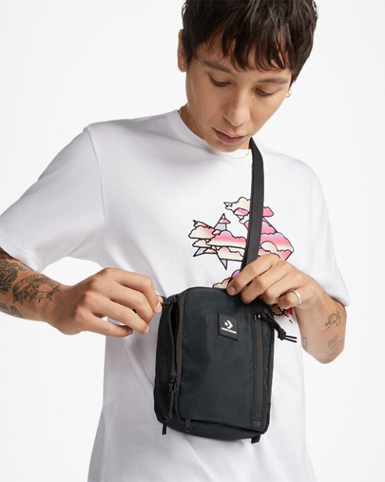 čierna Konvertibilná Crossbody Kabelka Converse
