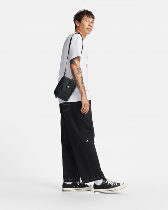 čierna Konvertibilná Crossbody Kabelka Converse