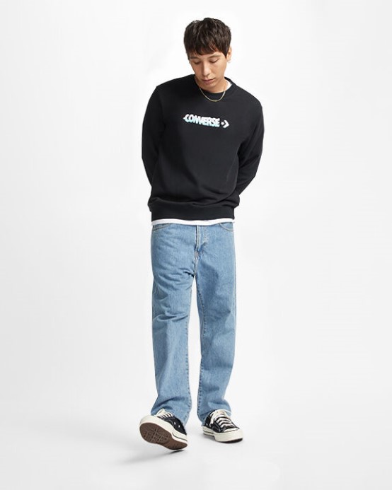 Converse Black Cloud Graphic Long Sleeve Crew