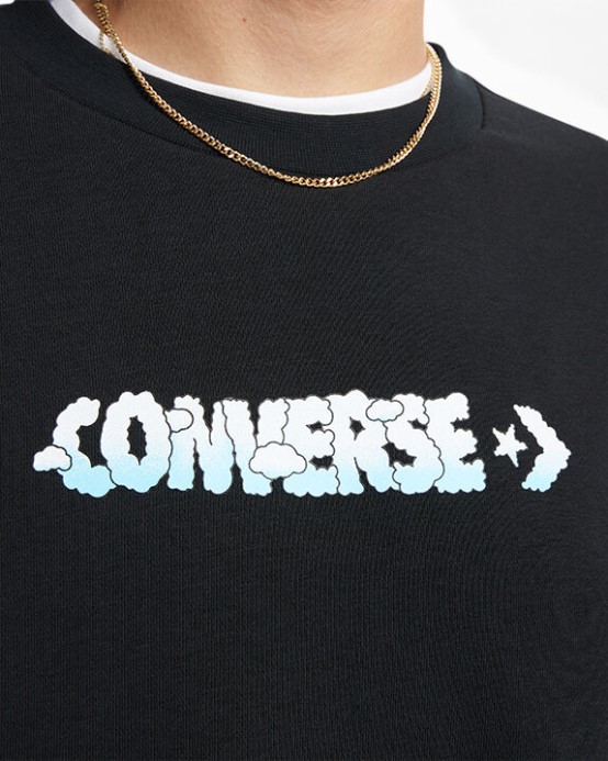 Converse Black Cloud Graphic Long Sleeve Crew