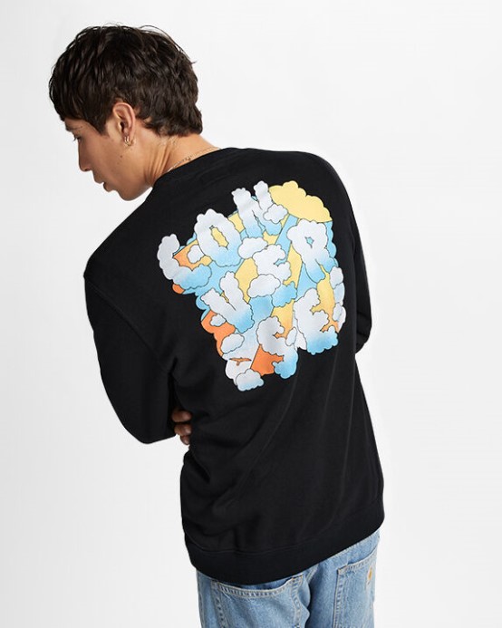 Converse Black Cloud Graphic Long Sleeve Crew