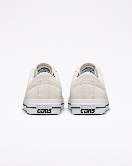 Egret/white/black Converse Cons One Star Pro Semiš