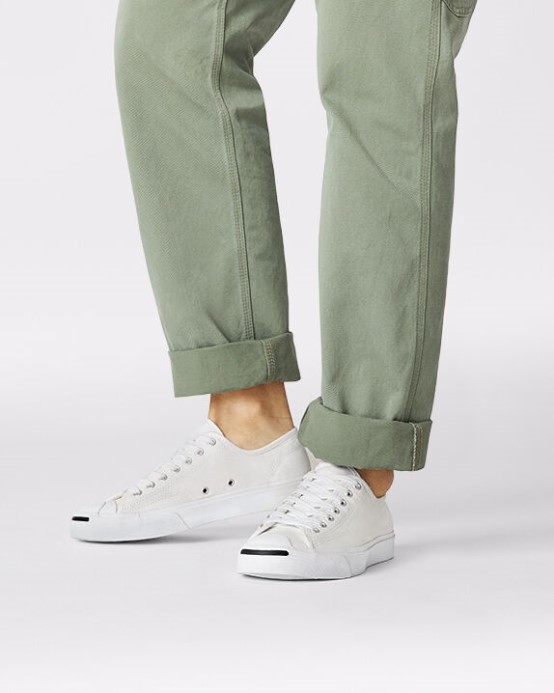 Biele/čierne Jack Purcell Plátno Converse