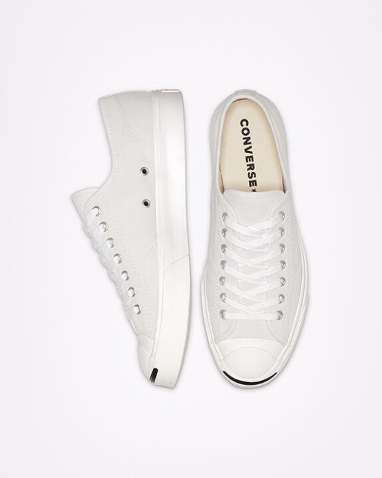 Biele/čierne Jack Purcell Plátno Converse