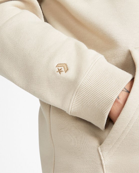 Cons Fleece Sveter S Kapucňou Plážový Kameň Converse