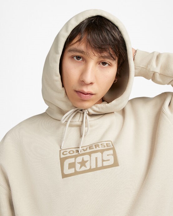 Cons Fleece Sveter S Kapucňou Plážový Kameň Converse