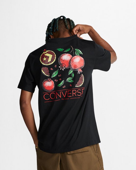 Converse Tričko S Grafikou Granátového Jablka čierne