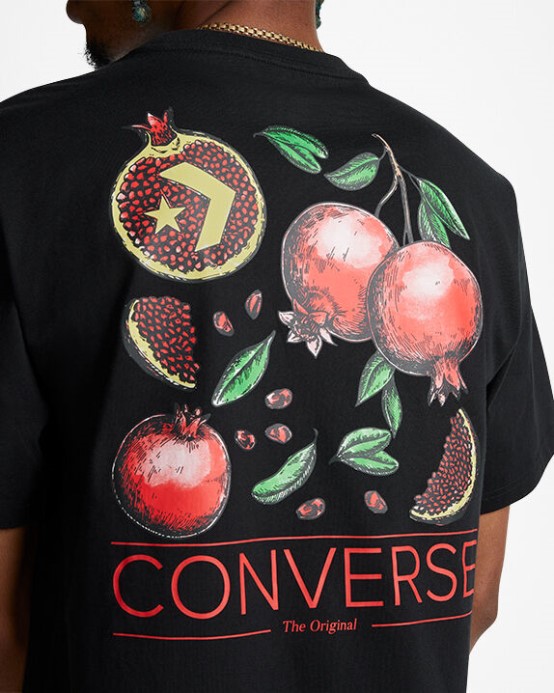 Converse Tričko S Grafikou Granátového Jablka čierne