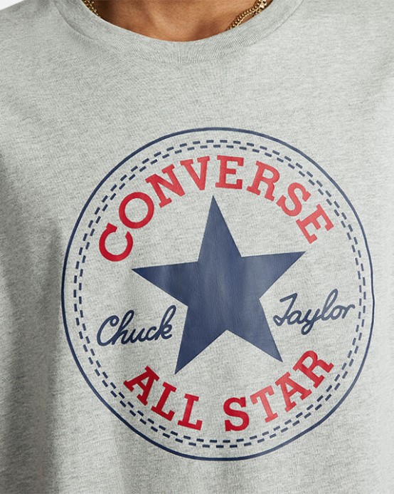Converse Vintage Grey Vres Go-to All Star Patch Tričko štandardného Strihu