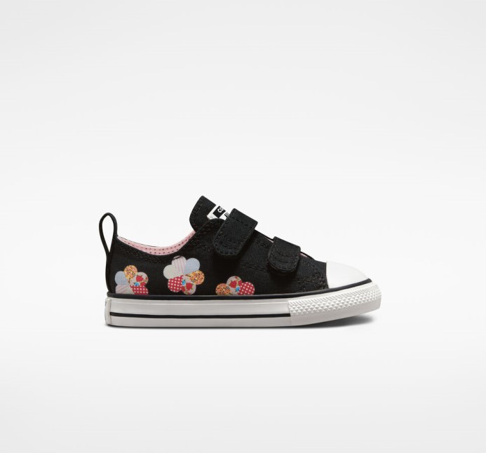 Black/sunrise Pink Chuck Taylor All Star ľahko Nasaditeľné Patchworkové Converse