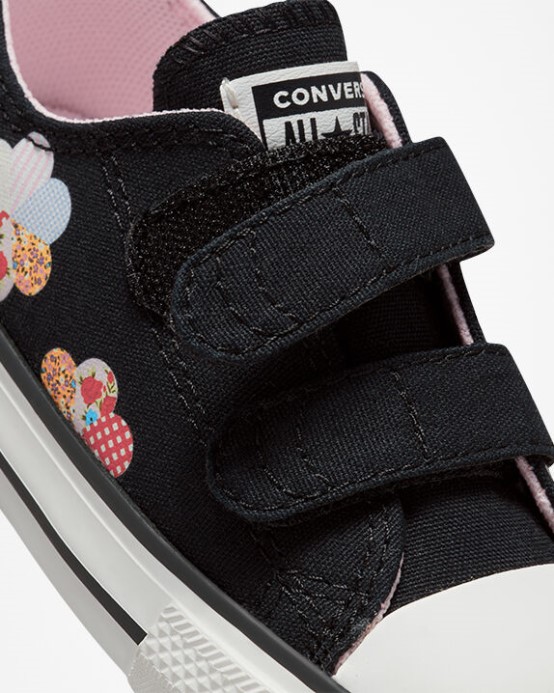 Black/sunrise Pink Chuck Taylor All Star ľahko Nasaditeľné Patchworkové Converse