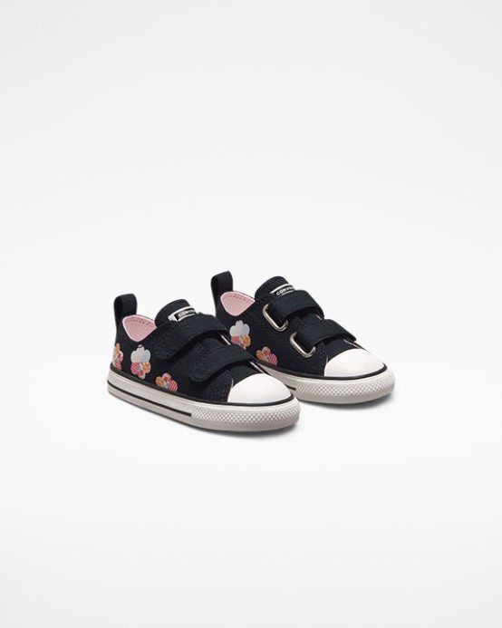 Black/sunrise Pink Chuck Taylor All Star ľahko Nasaditeľné Patchworkové Converse