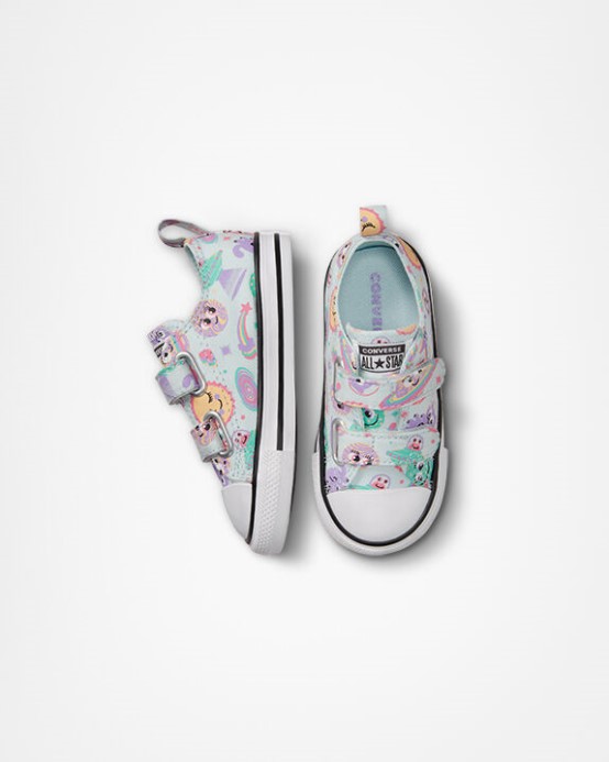 Aqua Hmla/komická Fialová/biela Converse Chuck Taylor All Star Easy-on Space Party