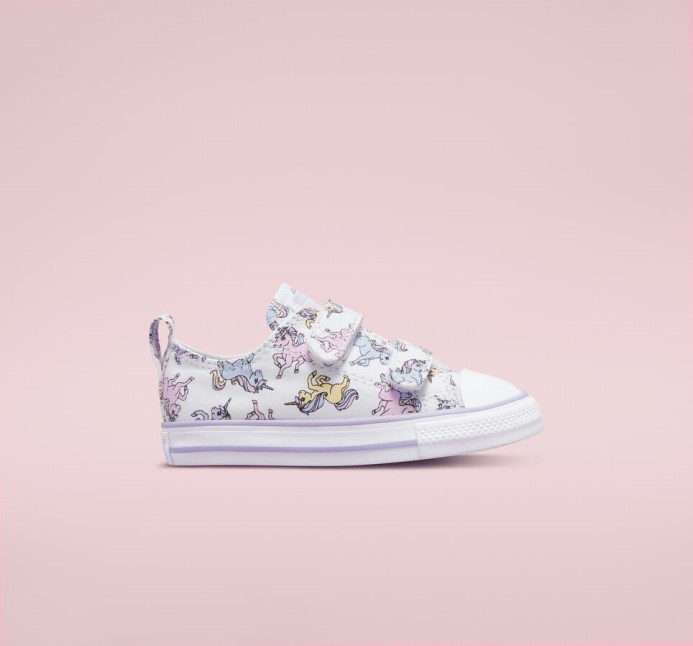 Converse Chuck Taylor All Star Jednorožce S Jednoduchým Nasadením Biely/mesačný Kameň Fialový - Kliknutím na obrázok zatvorte -