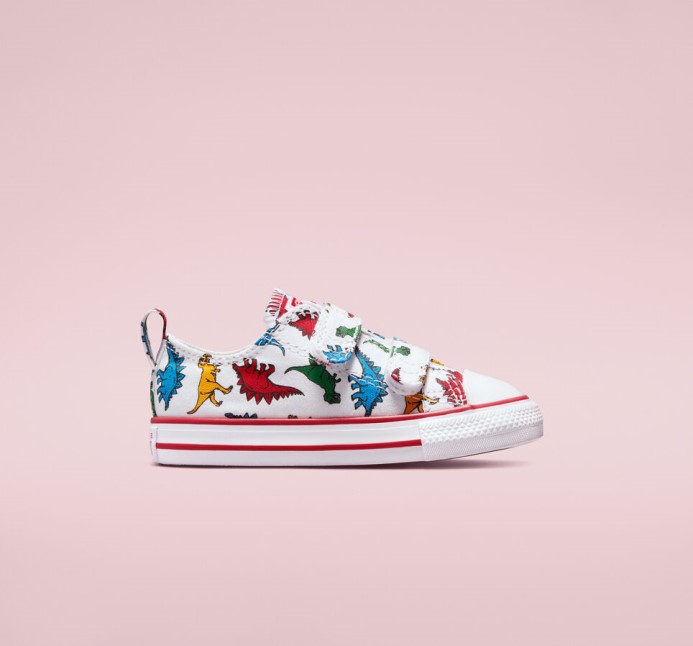 Chuck Taylor All Star Easy-on Dinosaury Converse Biela/smalt červená/úplne Modrá