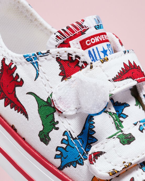 Chuck Taylor All Star Easy-on Dinosaury Converse Biela/smalt červená/úplne Modrá
