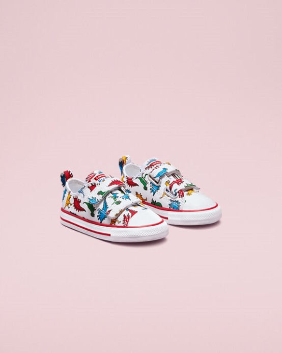 Chuck Taylor All Star Easy-on Dinosaury Converse Biela/smalt červená/úplne Modrá