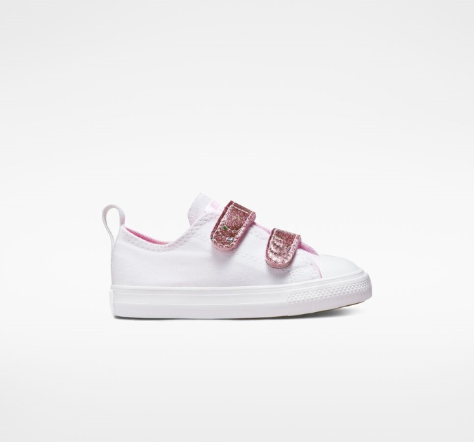 Chuck Taylor All Star ľahko Zapínateľný Trblietavý Remienok Converse White/sunrise Pink
