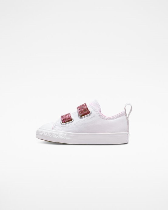 Chuck Taylor All Star ľahko Zapínateľný Trblietavý Remienok Converse White/sunrise Pink