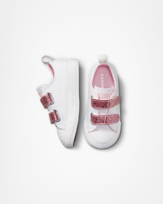 Chuck Taylor All Star ľahko Zapínateľný Trblietavý Remienok Converse White/sunrise Pink