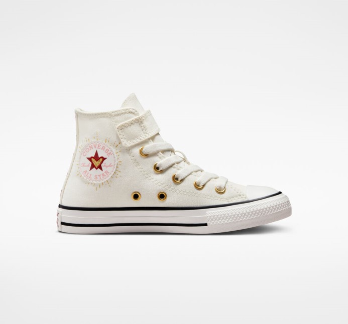 Vintage White/back Alley Brick Converse Chuck Taylor All Star Easy-on Hearts
