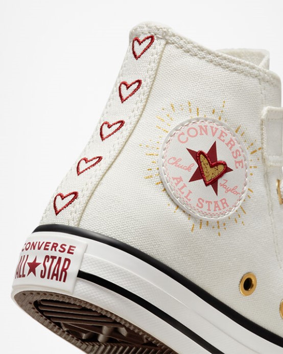Vintage White/back Alley Brick Converse Chuck Taylor All Star Easy-on Hearts