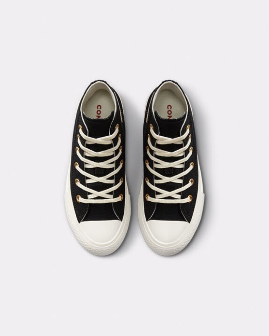 Converse Black/soft Dune Skľučovadlo Taylor All Star Lift Platform Hearts