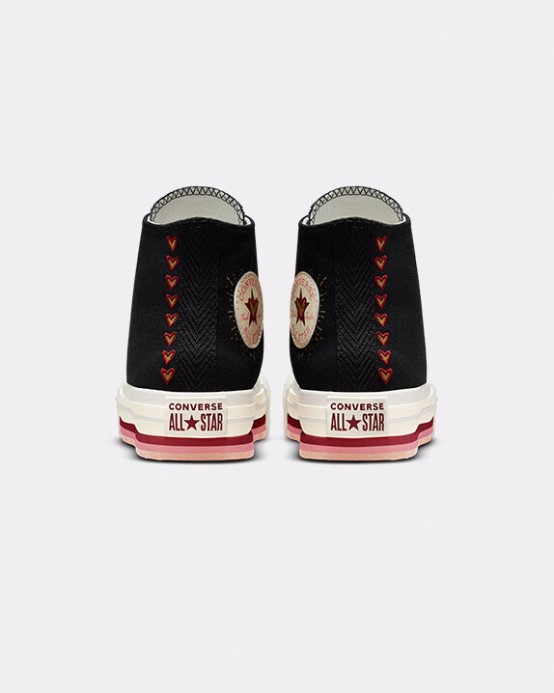 Converse Black/soft Dune Skľučovadlo Taylor All Star Lift Platform Hearts