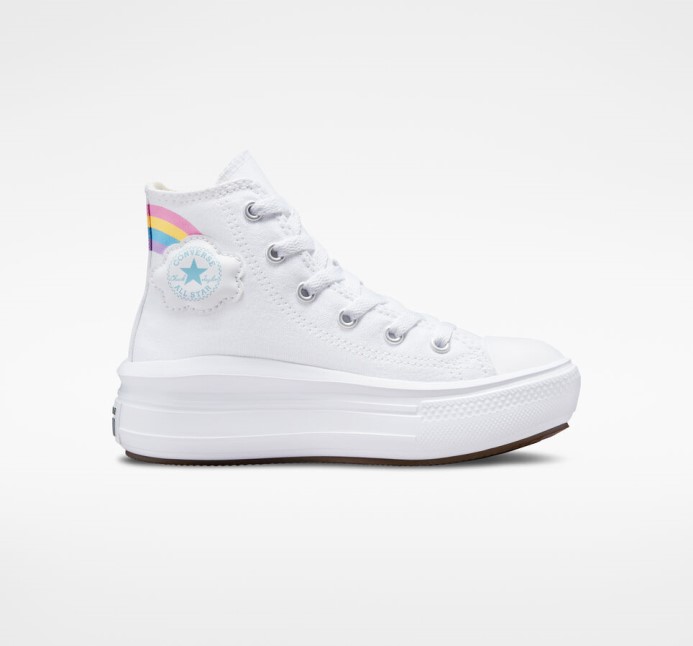 Converse Chuck Taylor All Star Move Platforma Rainbow Cloud White/jp Blue/pink