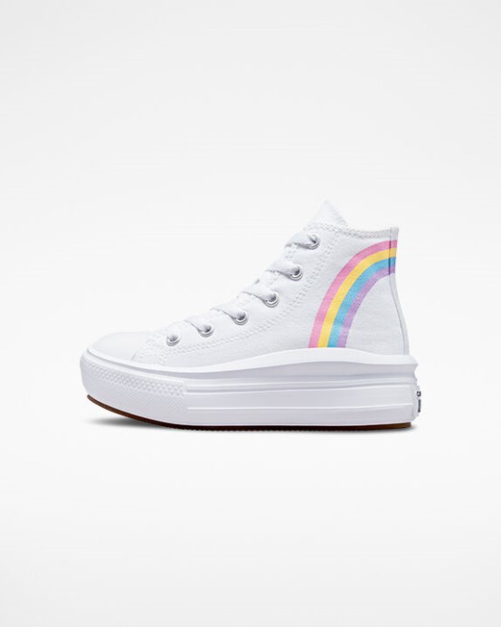 Converse Chuck Taylor All Star Move Platforma Rainbow Cloud White/jp Blue/pink