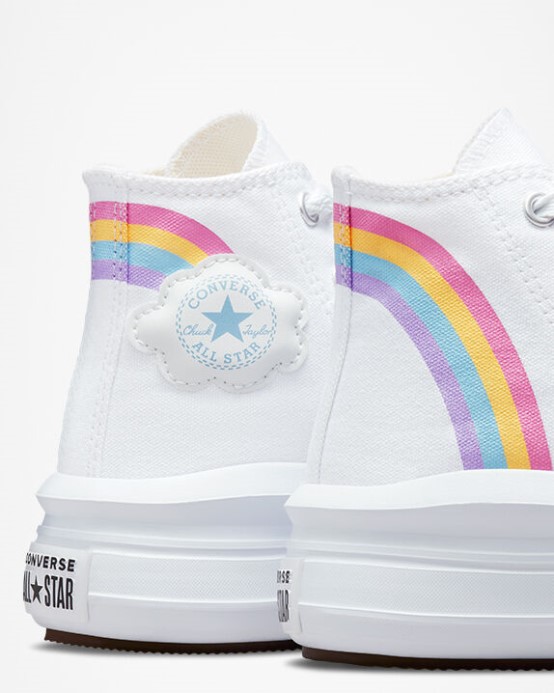 Converse Chuck Taylor All Star Move Platforma Rainbow Cloud White/jp Blue/pink