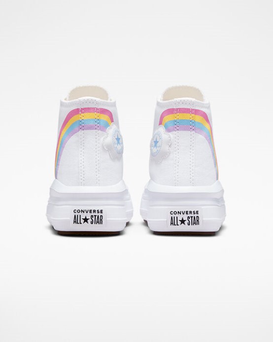 Converse Chuck Taylor All Star Move Platforma Rainbow Cloud White/jp Blue/pink