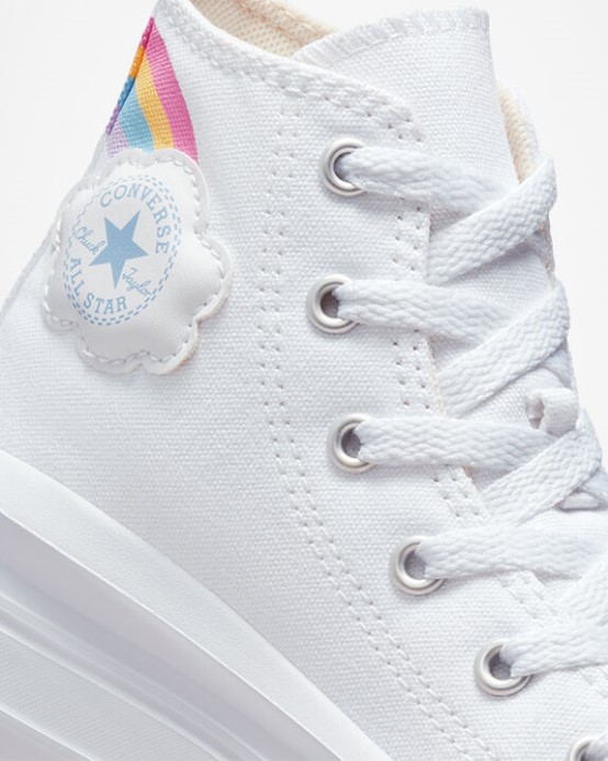 Converse Chuck Taylor All Star Move Platforma Rainbow Cloud White/jp Blue/pink