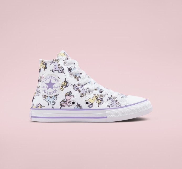 Converse Biela/mesačný Kameň Fialový Chuck Taylor Všetky Hviezdne Jednorožce