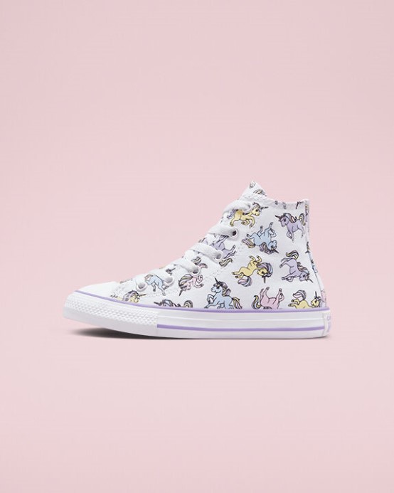Converse Biela/mesačný Kameň Fialový Chuck Taylor Všetky Hviezdne Jednorožce