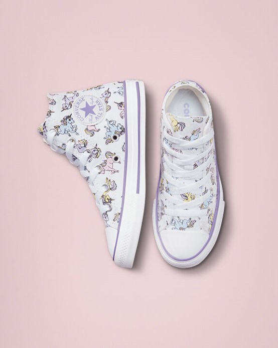 Converse Biela/mesačný Kameň Fialový Chuck Taylor Všetky Hviezdne Jednorožce
