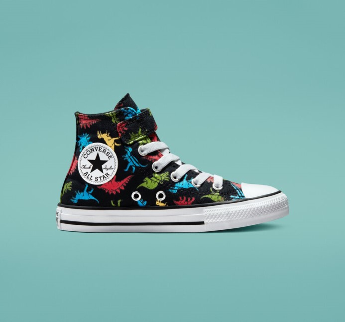 čierna/jemná červená/baltská Modrá Converse Skľučovadlo Taylor All Star Nenáročné Dinosaury